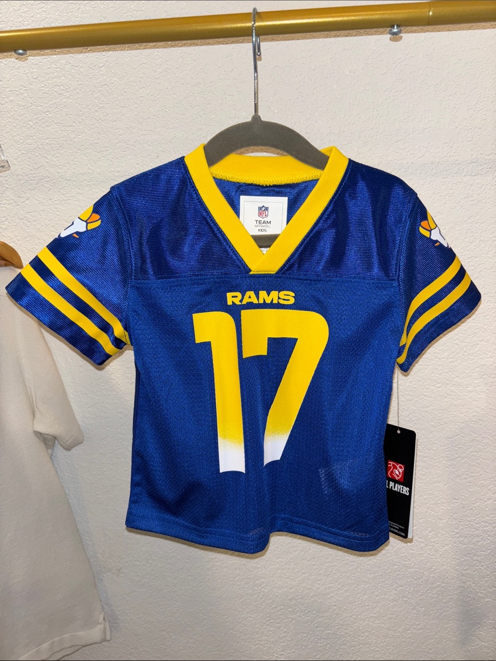 NFL Kids Royal Blue and Yellow Rams Jersey Top #17